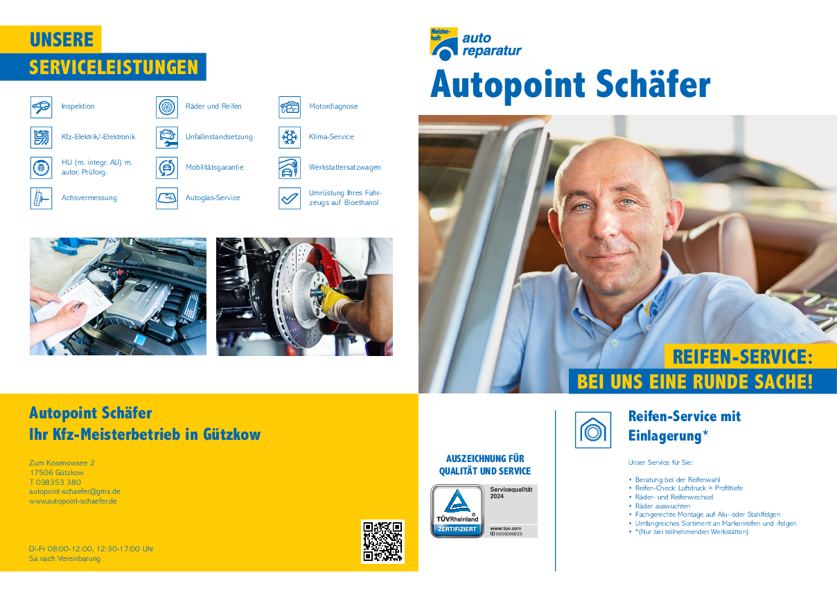 Werkstattprospekt von Autopoint Schäfer Bild von Werkstattprospekt von Autopoint Schäfer