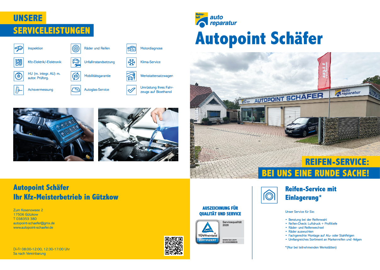 Werkstattprospekt von Autopoint Schäfer Bild von Werkstattprospekt von Autopoint Schäfer